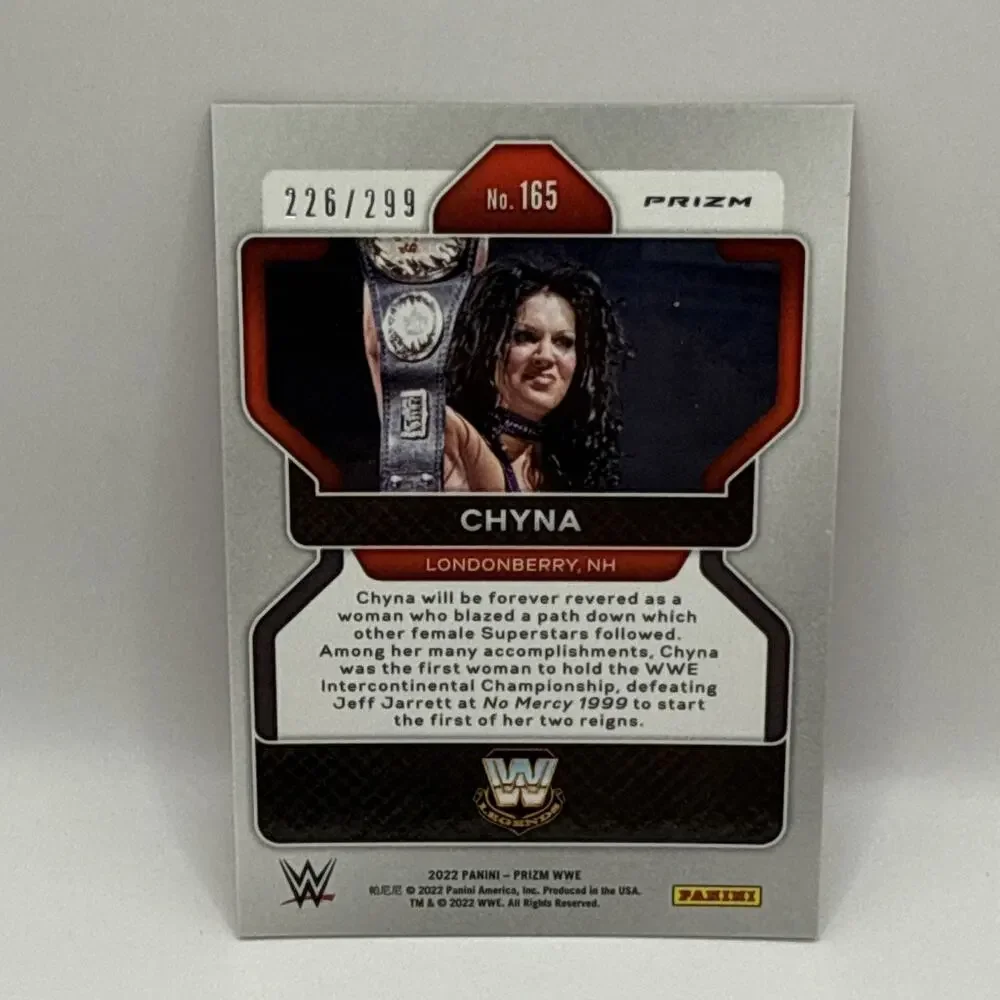2022 Panini Prizm WWE Red Prizm /299 Chyna #165 Woman’s Champion HOF